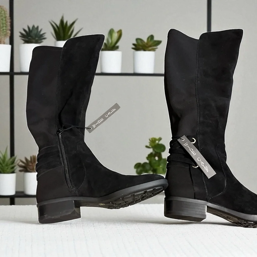 NewONE LEFT Vince Camuto “PAULETTA” Black Over the Knee Boots Wide Calf SIZE 5M